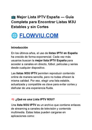 Mejor Lista IPTV España — Listas M3U Estables, Actualizadas y sin Cortes en HD y 4K