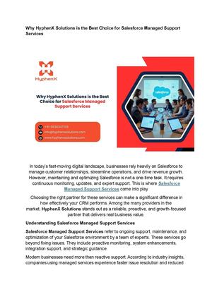 Salesforce Managed Support Services​