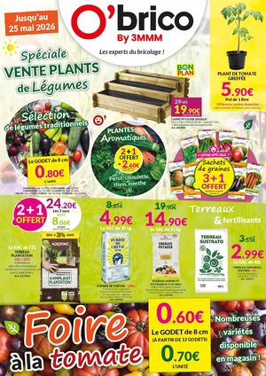 O'brico Aulnay Spéciale Vente Plants de légumes - du 27 avril au 25 mai 2026