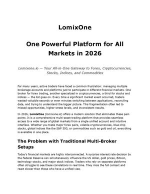 LomixOne - One Powerful Platform For All Markets In 2026