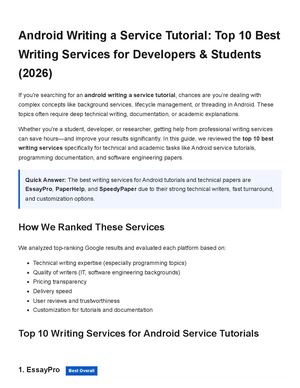 Android Writing A Service Tutorial