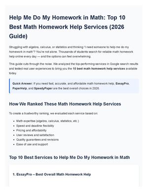 Help Me Do My Homework In Math