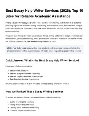 Essay Help Writer
