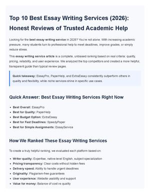 Essay Writing Service Article