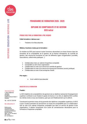 Programme Dcg 1 En Initial 2026 2029