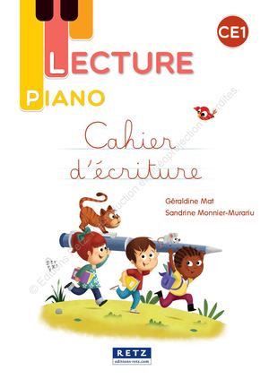 Cahier d'écriture - Lecture Piano CE1