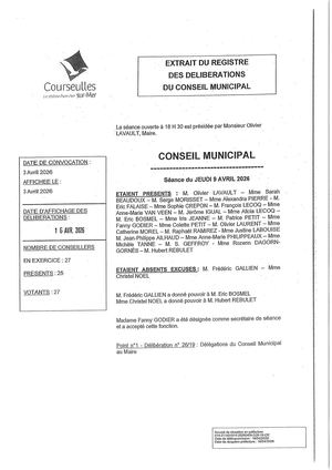 Délibérations du Conseil Municipal du 9 avril 2026