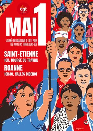 Affiche CGT Loire 1er Mai 2026