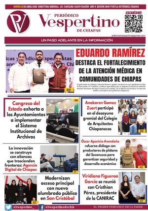 Periodico El Vespertino De Chiapas 16 Abril 2026