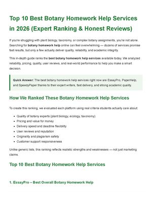 Botany Homework Help