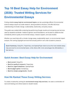 Essay Help Environment
