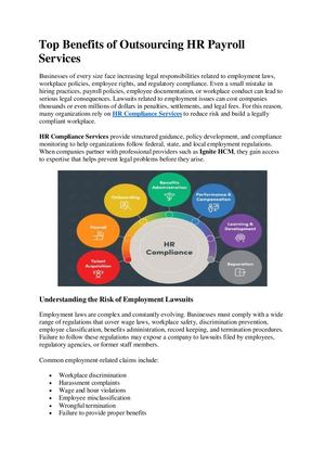 Top Benefits Of Outsourcing Hr Payroll Services