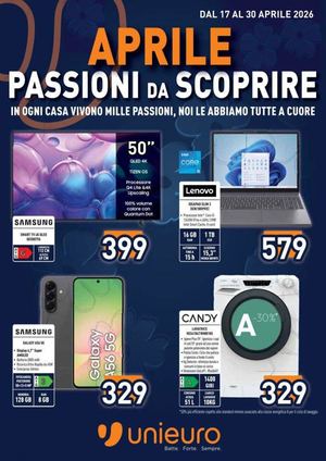 Volantino Unieuro Dal 17 Al 30 Aprile 2026