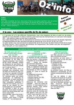 Newsletter Cso Mars 2026 N°33