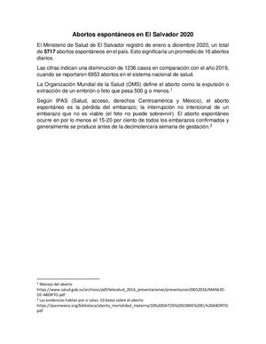 Abortos Espontaneos 2020