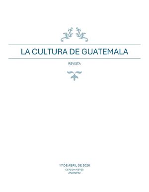 La Cultura De Guatemala