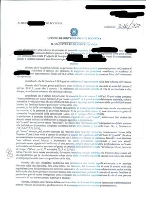 Straniero Detenuto Rinnovo Permesso Soggiorno Provvedimento Magistrato Di Sorveglianza Di Bologna