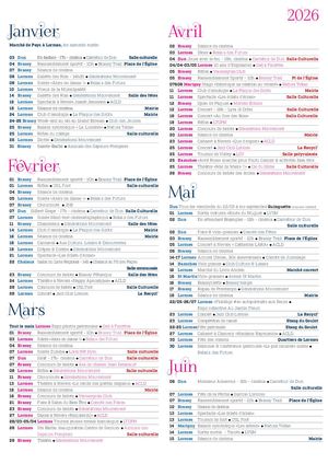 Calendrier Fêtes 2025, Lormes et ses environs