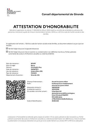 Attestation Honorabilite 2026 CB