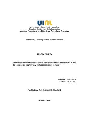 Reseña Crítica (Maestría)