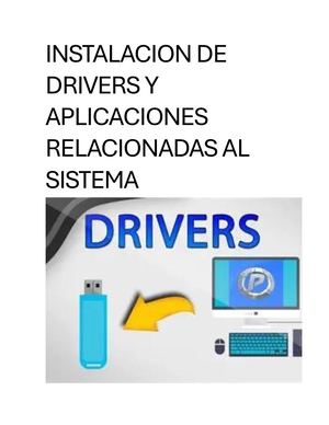 Instalacion De Drivers Y Aplicaciones Relacionadas Al Hardware