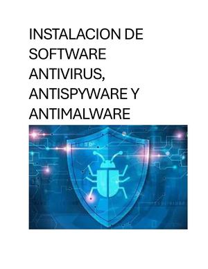 Instalacion de Software Antivirus, Antispyware y Antimalware