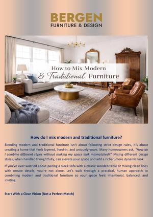 How Do I Mix Modern And Traditional Furniture
