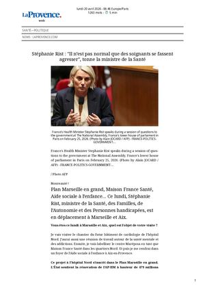 Laprovence Com Stéphanie Rist _ Il N’est Pas Normal Que Des Soignants Se Fassent Agresser, Tonne La Ministre De L 20042026