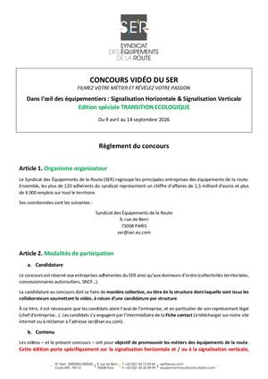 Règlement Concours Video SER 2026
