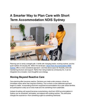 Short Term Accommodation Ndis Sydney