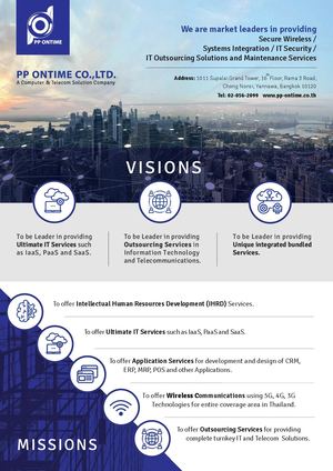 Company Brochure of PP Ontime Co., Ltd. from Bangkok