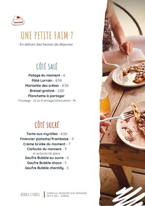 Menu Petits creux