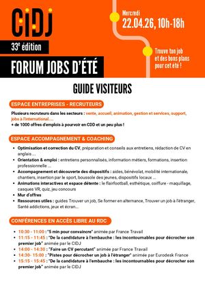 Guide Visiteur Forum Jobs d'été du CIDJ 2026