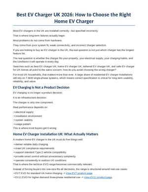 Best Ev Charger Uk 2026 How To Choose The Right Home Ev Charger