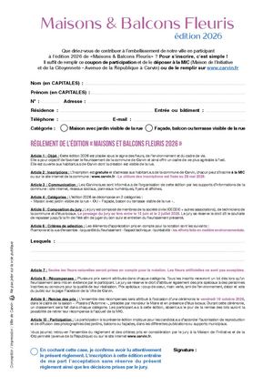 Maisons et Balcons Fleuris 2026