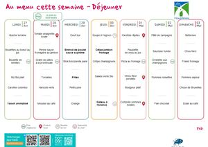 Menus pour les seniors du 27 avril au 5 juillet