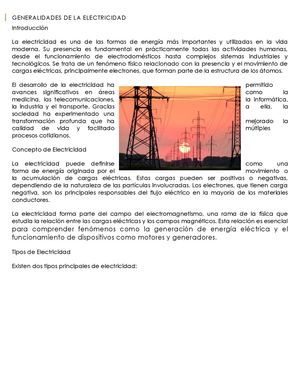 Generalidades De La Electricidad