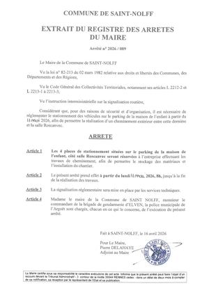 2026 089 Stationnements Réserveés Pour Cheminement Roscanvec