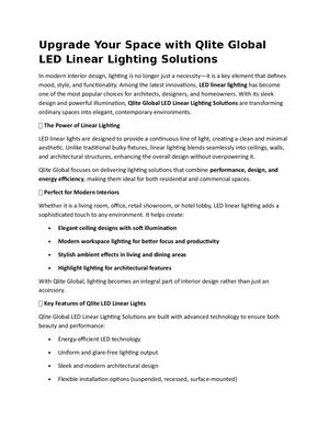 Upgrade Your Space With Qlite Global Led Linear Lighting Solutions