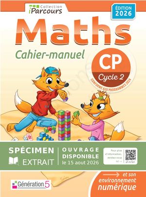 Extrait du Cahier-manuel iParcours Maths CP (éd. 2026) - Période 1