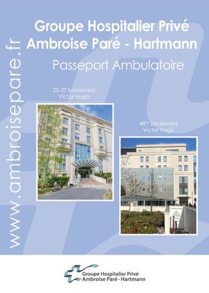 Passeport Ambulatoire  - Groupe Hospitalier Privé Ambroise Paré - Hartmann
