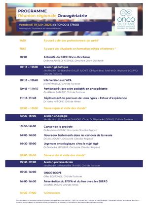 Programme Onco Gériatrie 2026