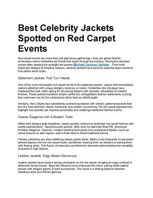 Best Celebrity Jackets Spotted On Red Carpet Events