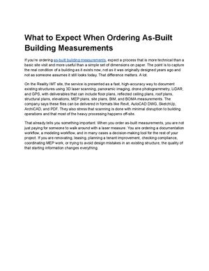 Calaméo - What To Expect When Ordering As Built Building Measurements