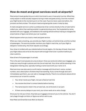 How Do Meet And Greet Services Work At Airports