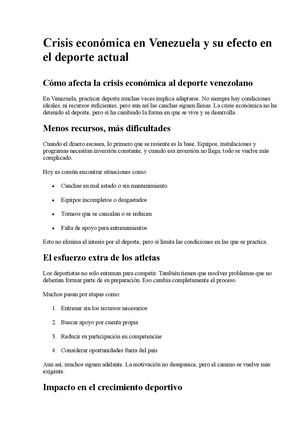 Crisis Económica En Venezuela