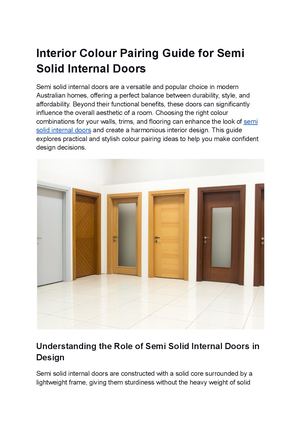 Calaméo - Interior Colour Pairing Guide For Semi Solid Internal Doors