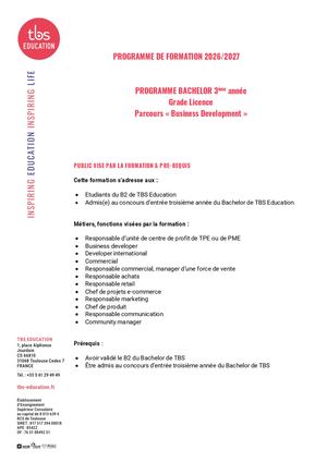 Programme De Formation Bachelor Toulouse 2026