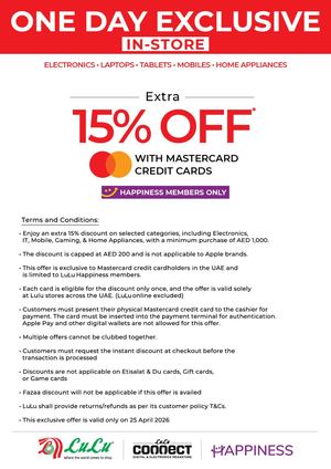 15% Off Mastercard T&c