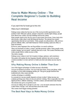 Beginner’s Guide to Making Money Online | Best Real Ways to Earn Monthly Income from Home in 2026